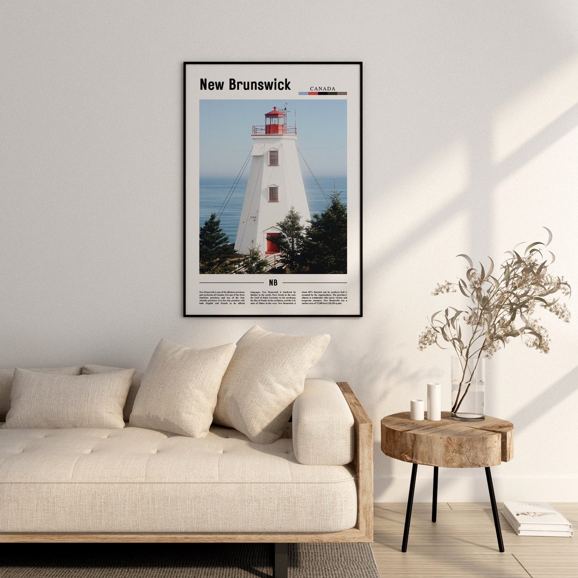 New Brunswick Print New Brunswick Poster New Brunswick Wall Art Minimal Travel Print Minimal City Poster Travel Oil Painting Poster - Image 2