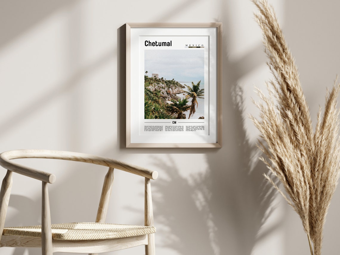 Chetumal Poster Chetumal Print Chetumal Wall Art Minimal Travel Print Travel Destination Oil Painting Poster - Image 2