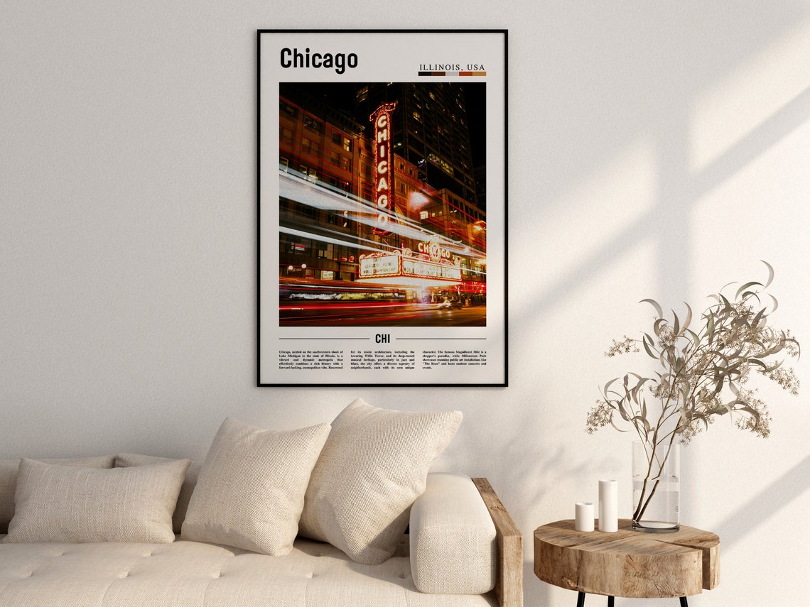 Chicago Print Chicago Poster Chicago Wall Art United States Photo United States Poster United States Print - Image 2
