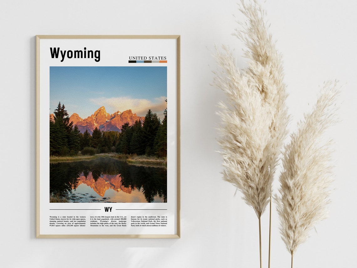 Wyoming Poster Wyoming Print Wyoming Wall Art United States Photo United States Poster United States Print - Image 4