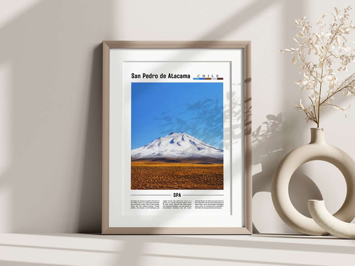 San Pedro De Atacama Poster San Pedro De Atacama Print San Pedro De Atacama Wall Art Minimal Travel Print Oil Painting Poster - Image 3