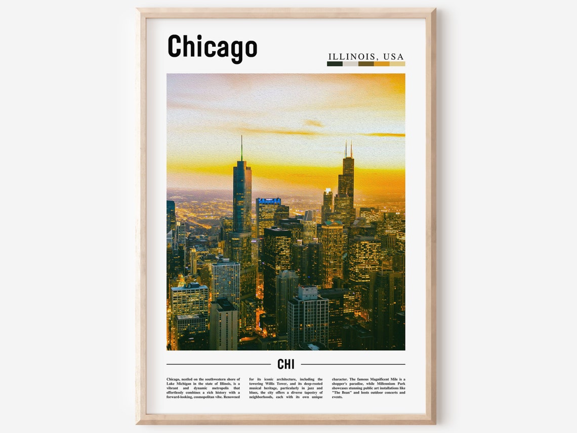 Chicago Print Chicago Poster Chicago Wall Art United States Photo United States Poster United States Print
