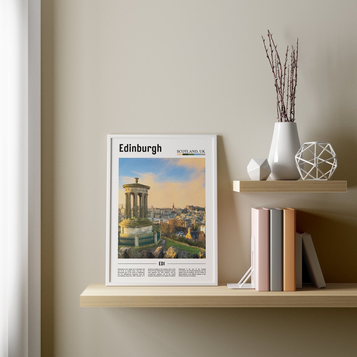 Edinburgh Print Edinburgh Poster Edinburgh Wall Art Oil Painting Poster Colorful City Print City Artwork Travel Artwork Travel Wall Art - Image 3