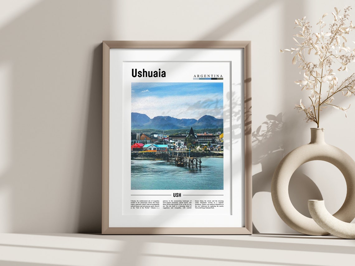 Ushuaia Poster Ushuaia Print Ushuaia Wall Art South America Poster South America Print Travel Poster - Image 3