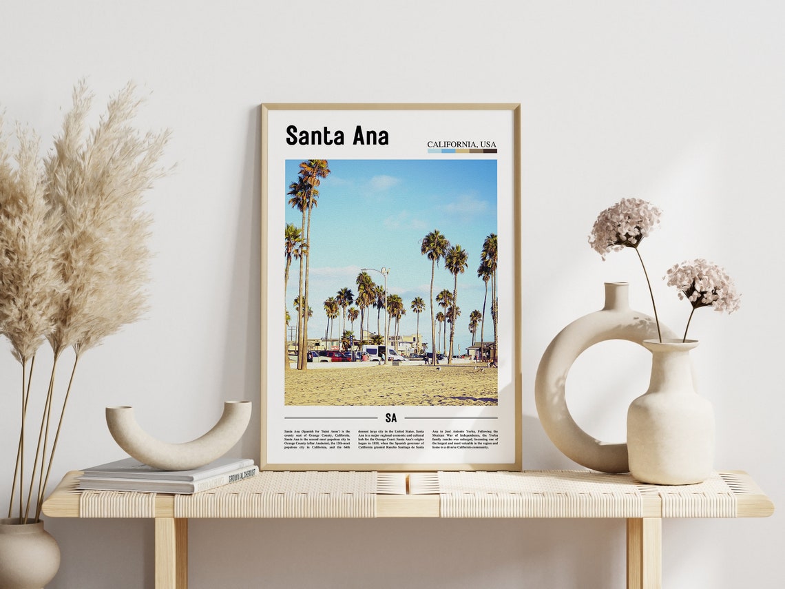 Santa Ana Print Santa Ana Poster Santa Ana Wall Art Minimal Travel Print Minimal City Poster Travel Destination Oil Painting Poster - Image 5