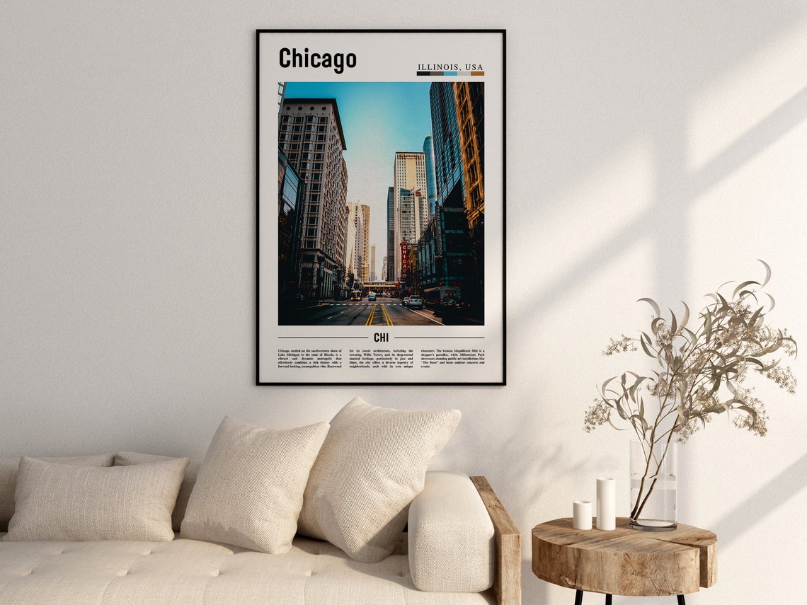 Chicago Print Chicago Poster Chicago Wall Art United States Photo United States Poster United States Print - Image 2