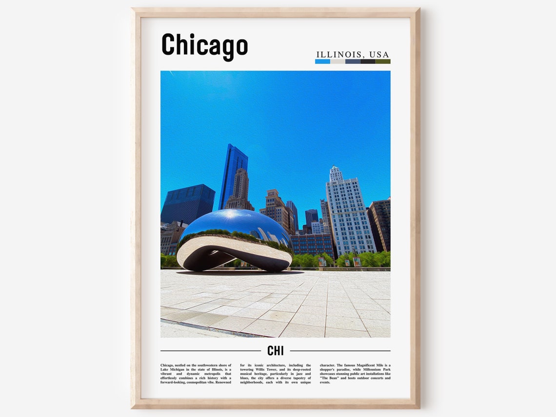 Chicago Print Chicago Poster Chicago Wall Art United States Photo United States Poster United States Print