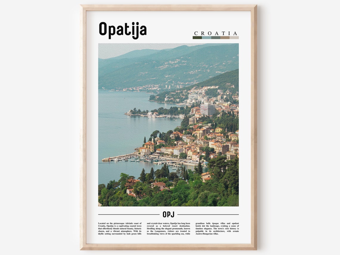 Opatija Poster Opatija Print Opatija Wall Art Europe Photo Europe Poster Europe Print Travel Poster