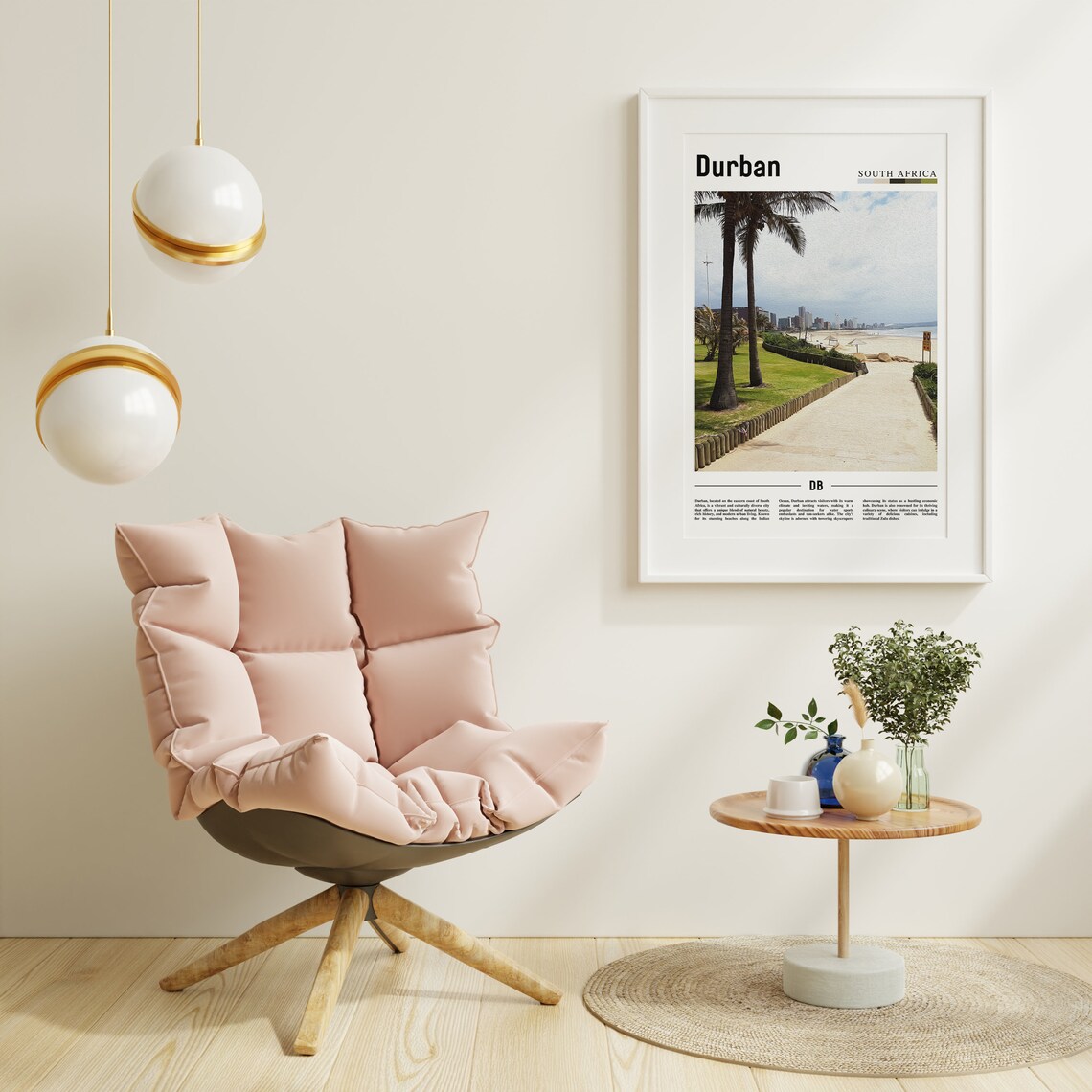 Durban Minimal Travel Poster, Oil Painting - Image 6