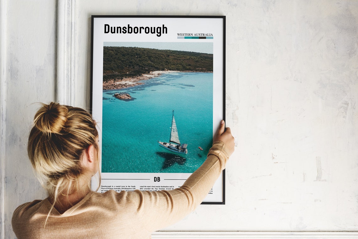 Dunsborough Print Dunsborough Poster Dunsborough Wall Art Minimal Travel Print Minimal City Poster Travel Destination Oil Painting Poster - Image 5