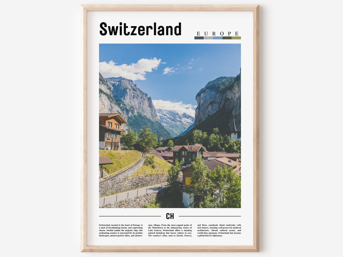 Switzerland Poster Switzerland Print Switzerland Wall Art Europe Photo Europe Poster Europe Print Travel Poster