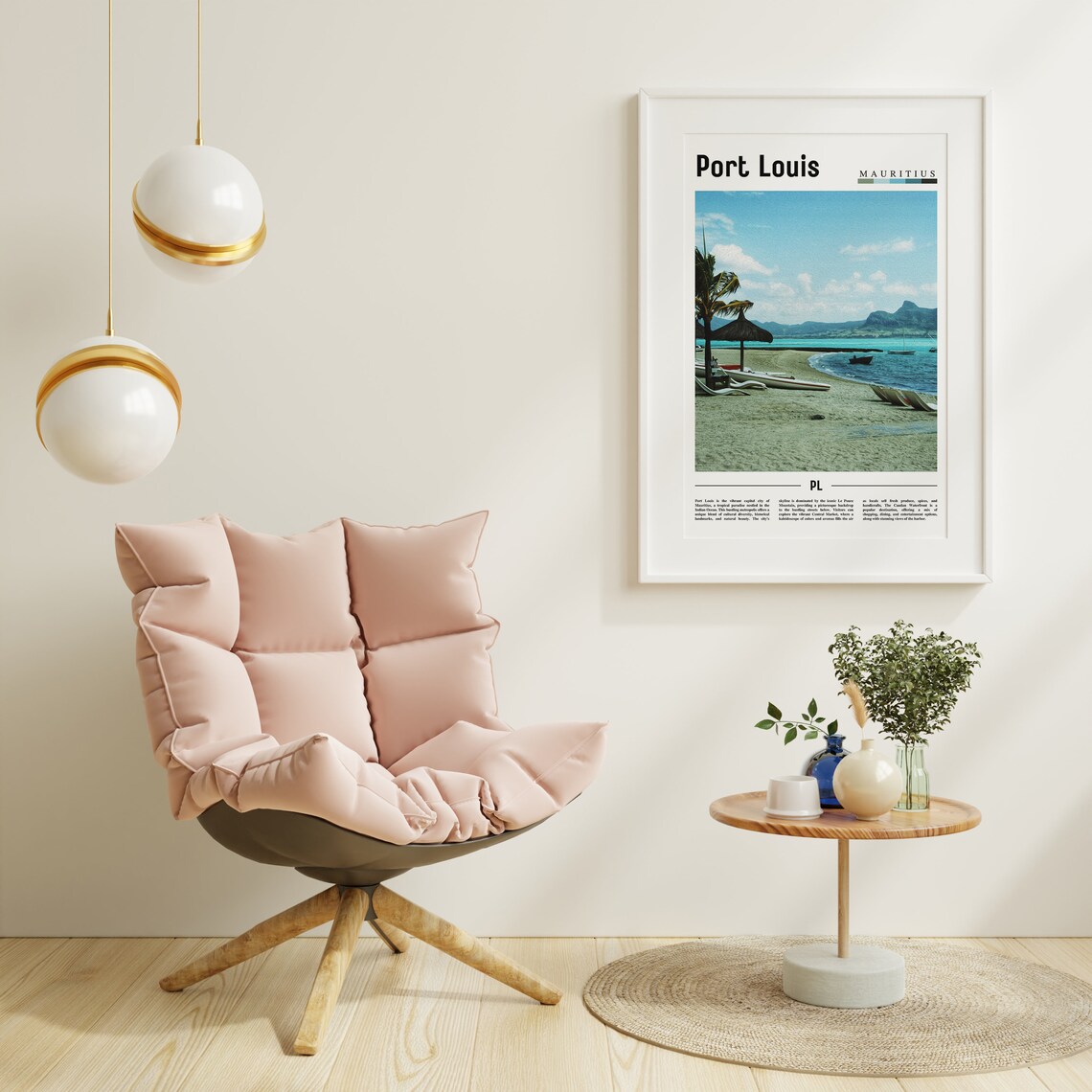 Port Louis Minimal Travel Poster, Oil Painting - Image 6