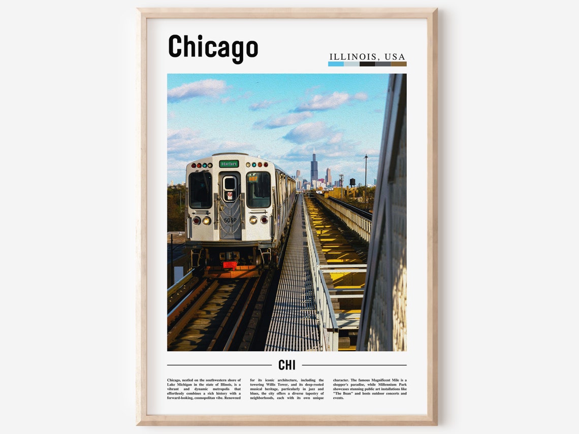 Chicago Print Chicago Poster Chicago Wall Art United States Photo United States Poster United States Print
