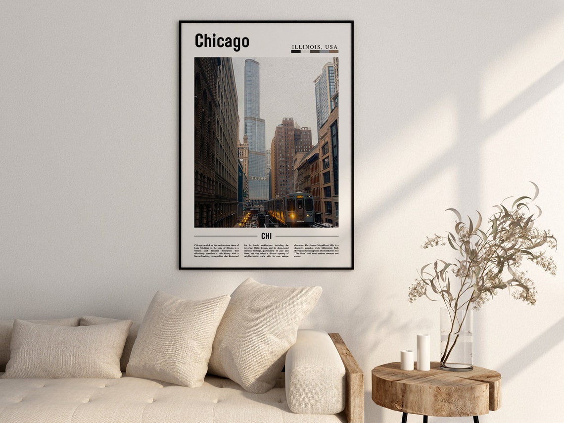 Chicago Print Chicago Poster Chicago Wall Art United States Photo United States Poster United States Print - Image 2