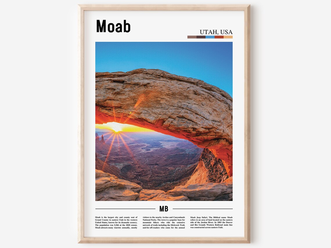 Moab Oil Painting Poster, Colorful City Artwork