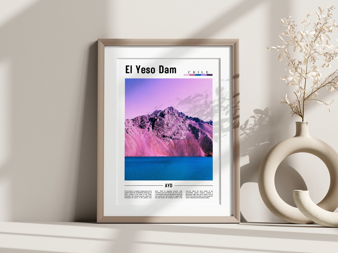El Yeso Dam Travel Poster, South America - Image 3