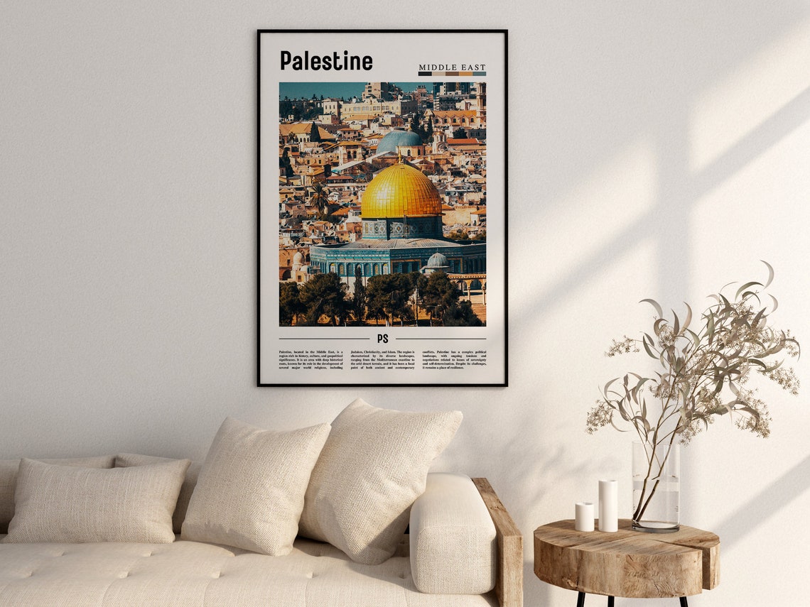 Palestine Poster Palestine Print Palestine Wall Art Minimal Travel Print Travel Destination Oil Painting Poster - Image 2