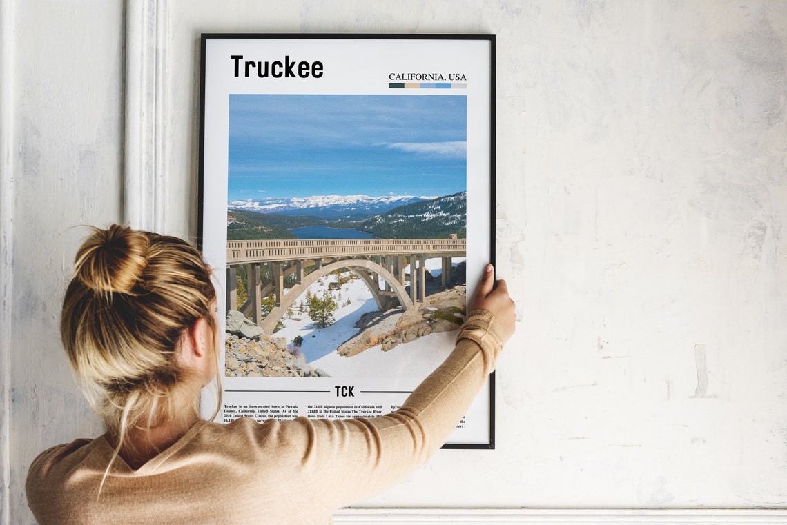 Truckee Print Truckee Poster Truckee Wall Art Oil Painting Poster Colorful City Print City Artwork Travel Artwork Travel Wall Art - Image 4