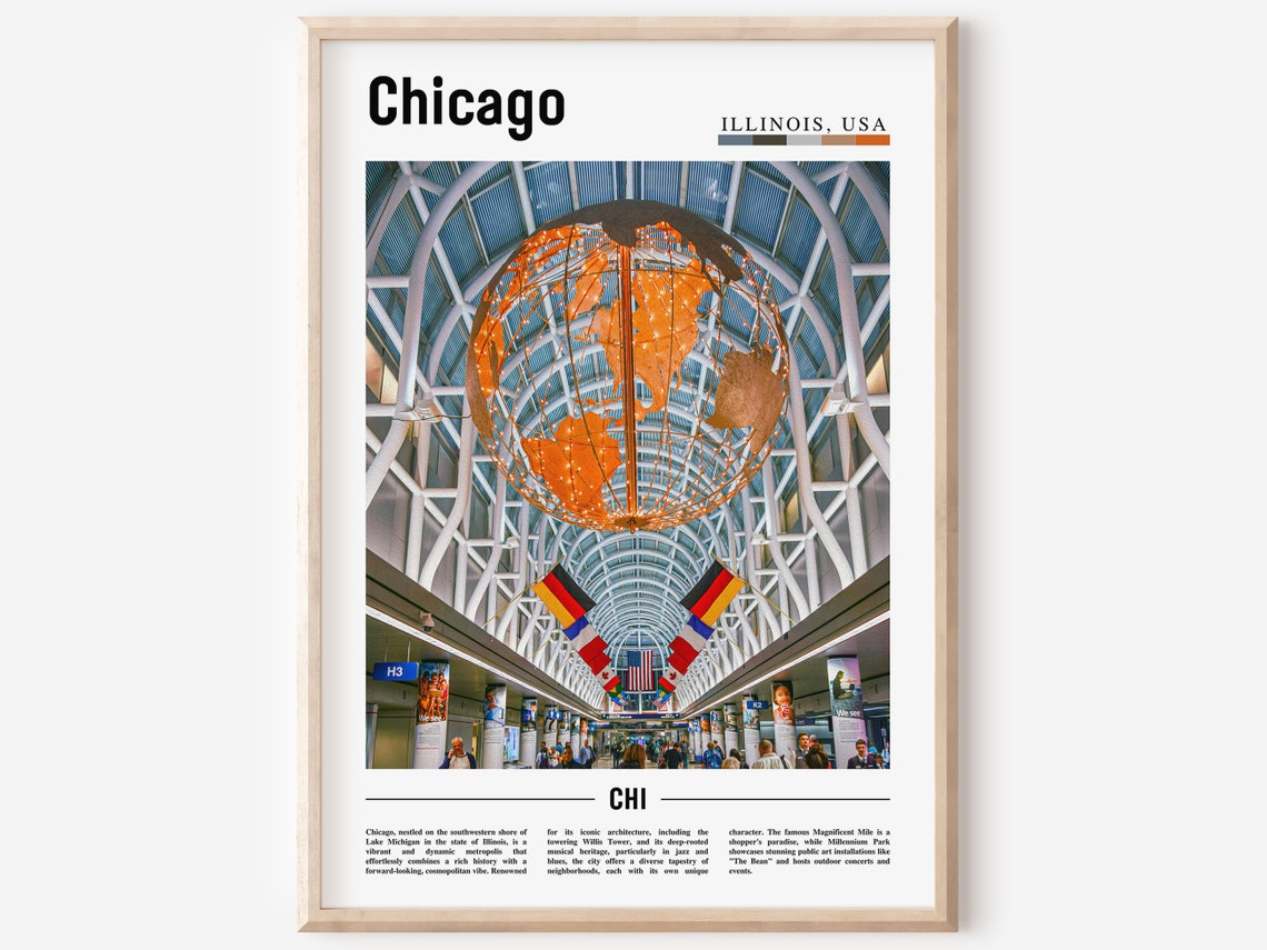 Chicago Print Chicago Poster Chicago Wall Art United States Photo United States Poster United States Print