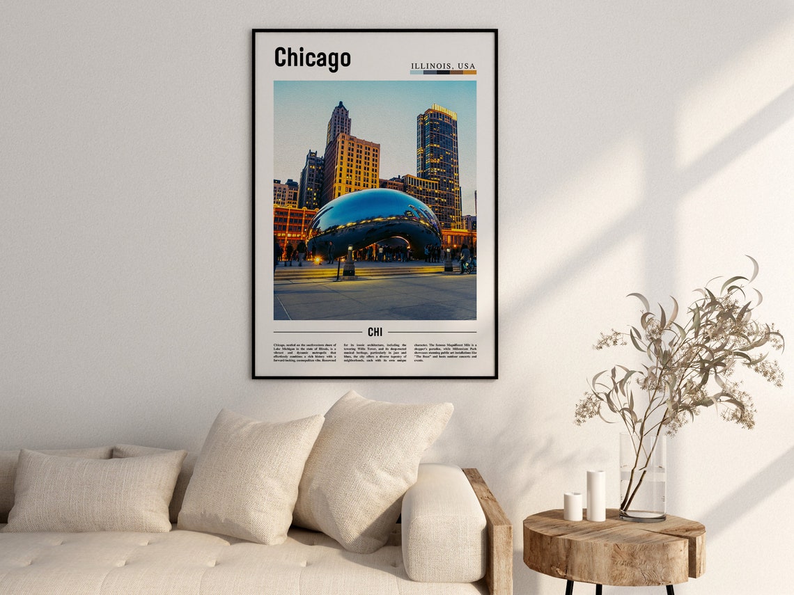 Chicago Print Chicago Poster Chicago Wall Art United States Photo United States Poster United States Print - Image 2