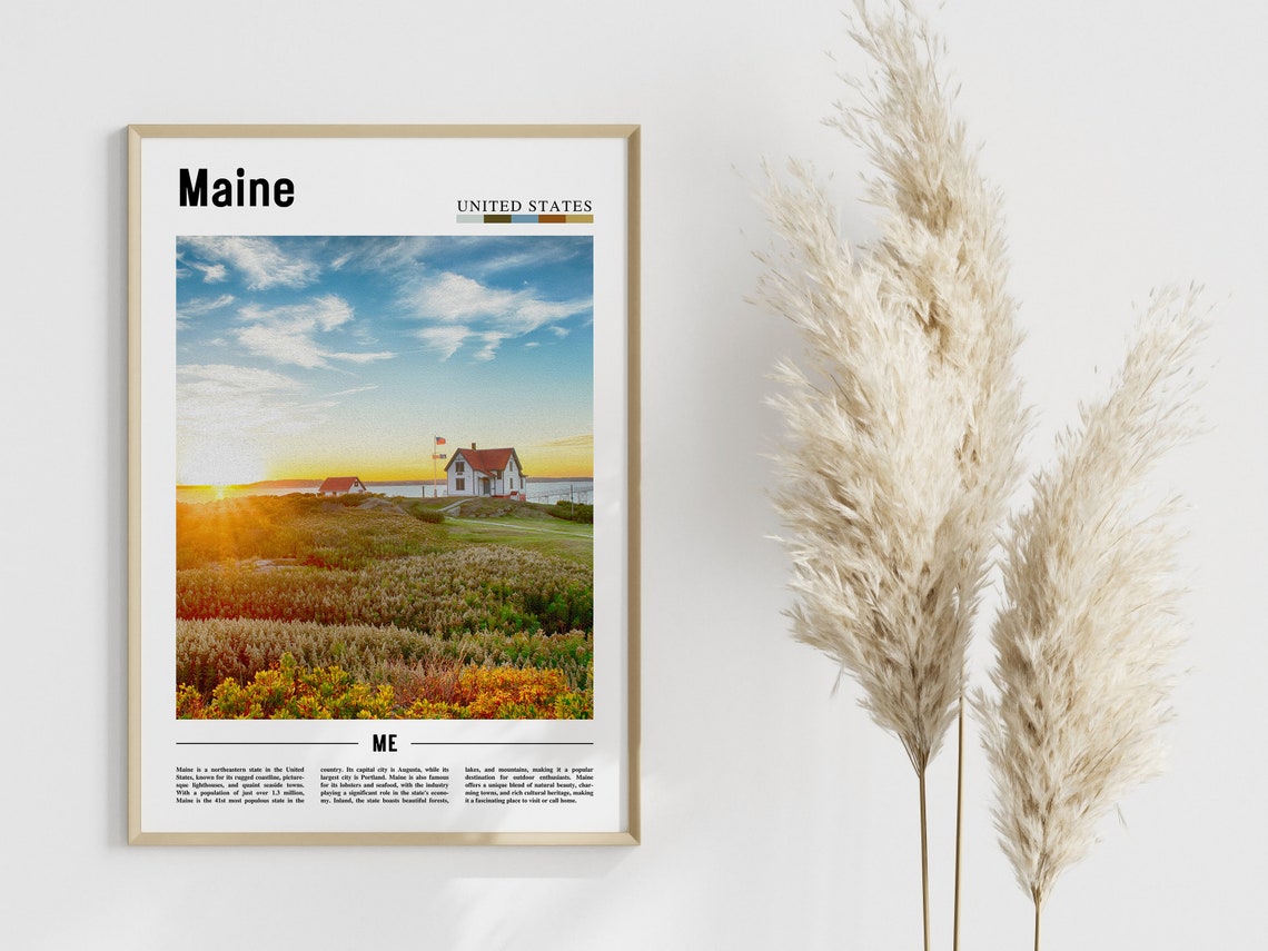 Maine Poster Maine Print Maine Wall Art United States Photo United States Poster United States Print - Image 3