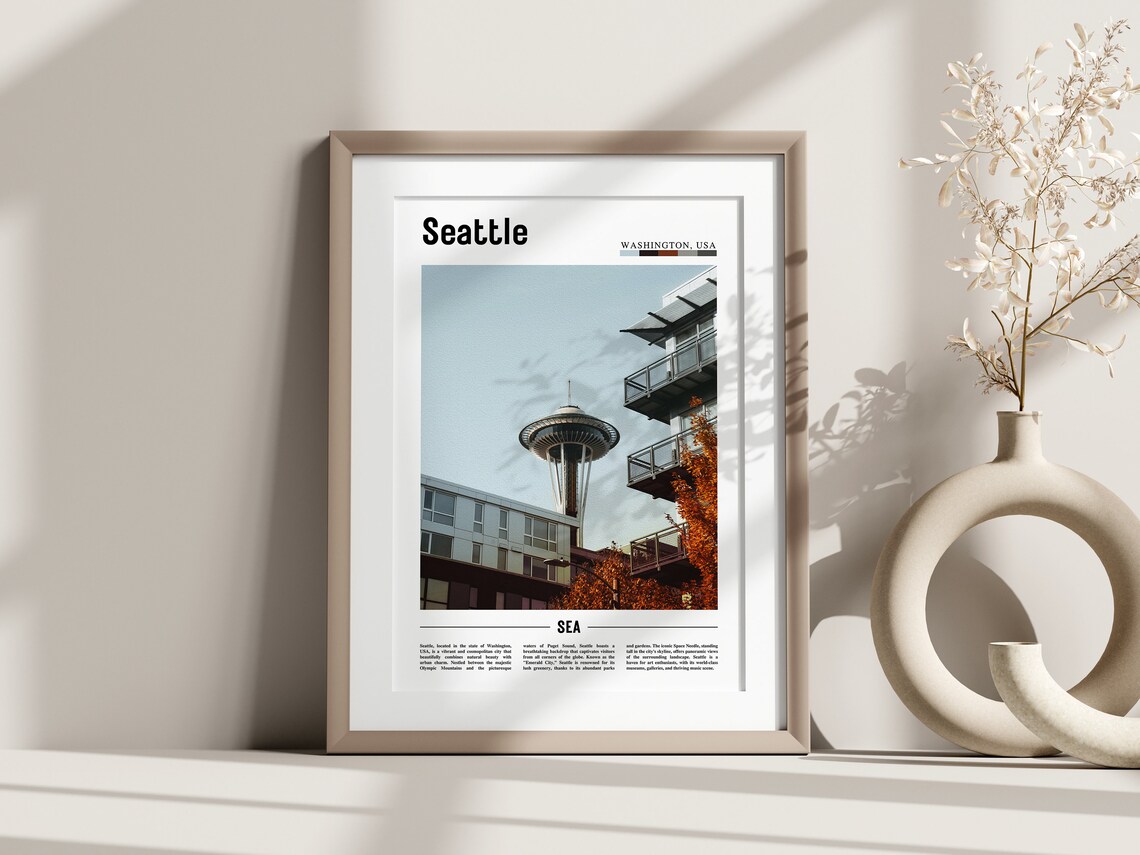 Seattle Poster Seattle Print Seattle Wall Art United States Photo United States Poster United States Print - Image 3