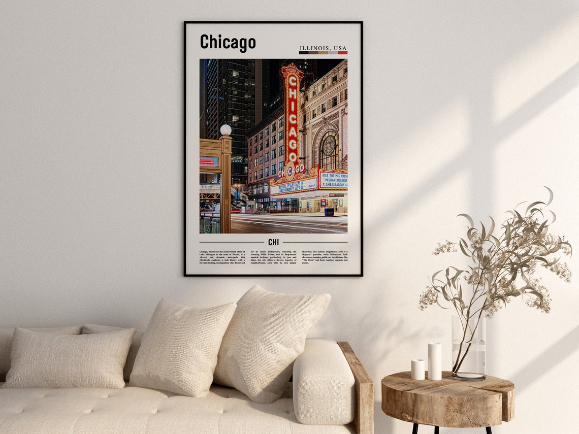 Chicago Print Chicago Poster Chicago Wall Art United States Photo United States Poster United States Print - Image 2