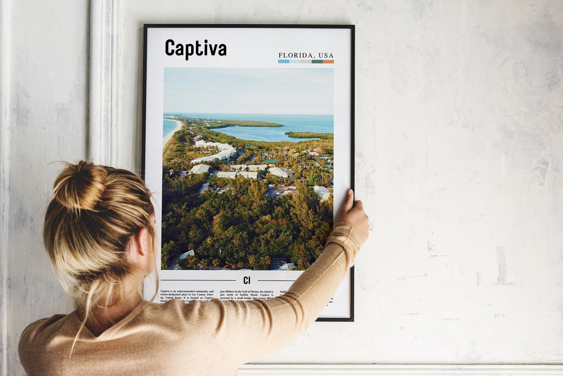 Captiva Print Captiva Poster Captiva Wall Art Oil Painting Poster Colorful City Print City Artwork Travel Artwork Travel Wall Art - Image 4