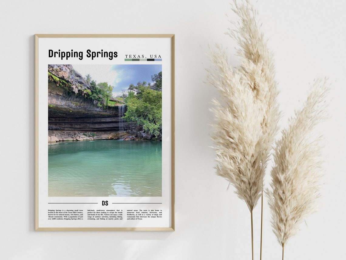 Dripping Springs Poster Dripping Springs Print Dripping Springs Wall Art United States Photo United States Poster United States Print - Image 3
