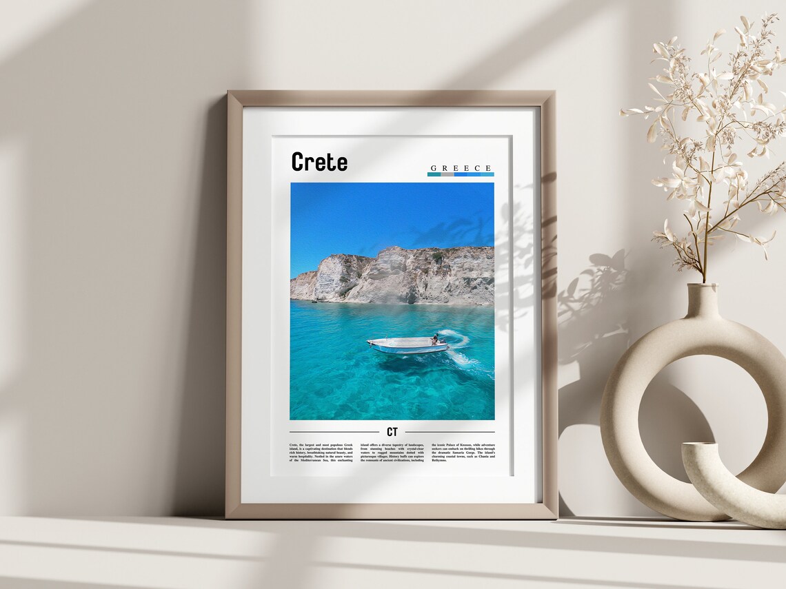 Crete Poster Crete Print Crete Wall Art Europe Photo Europe Poster Europe Print Travel Poster - Image 3