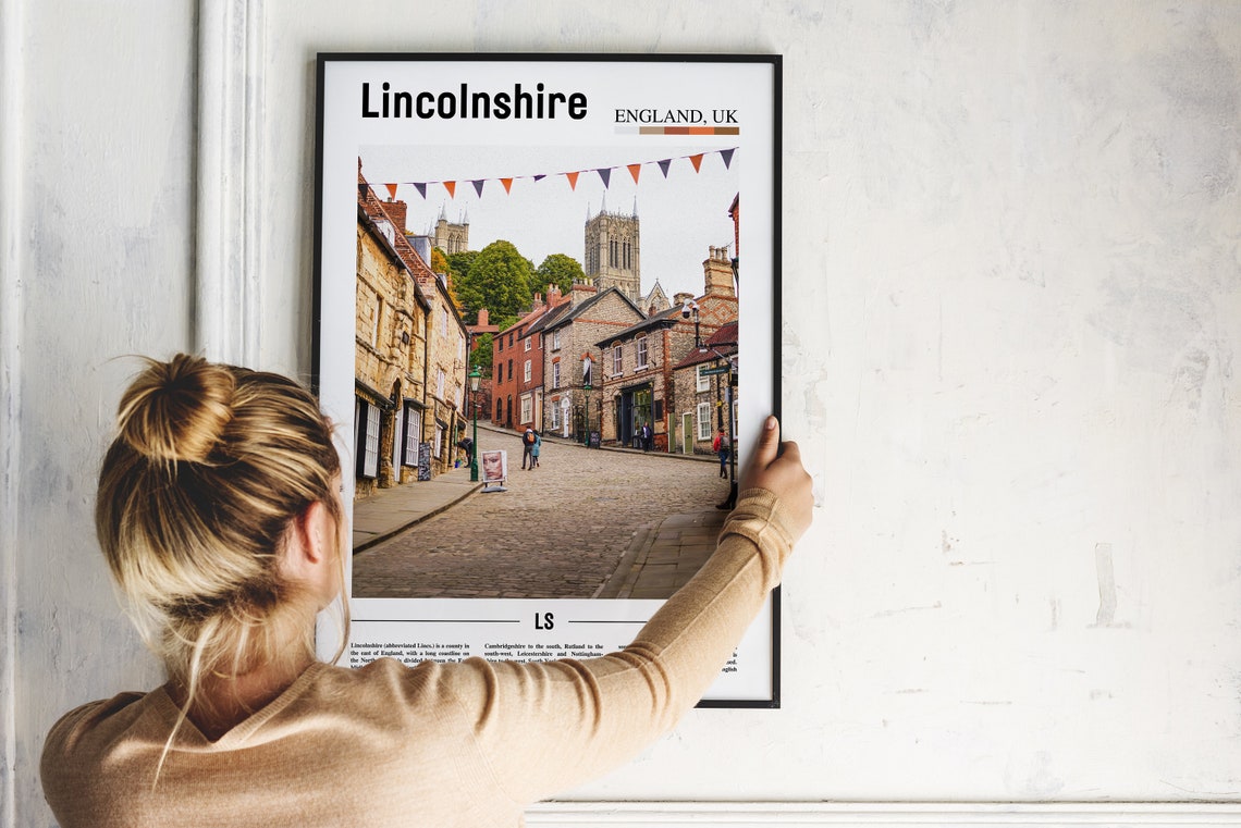 Lincolnshire Print Lincolnshire Poster Lincolnshire Wall Art Minimal Travel Print Minimal City Poster Travel Oil Painting Poster - Image 4