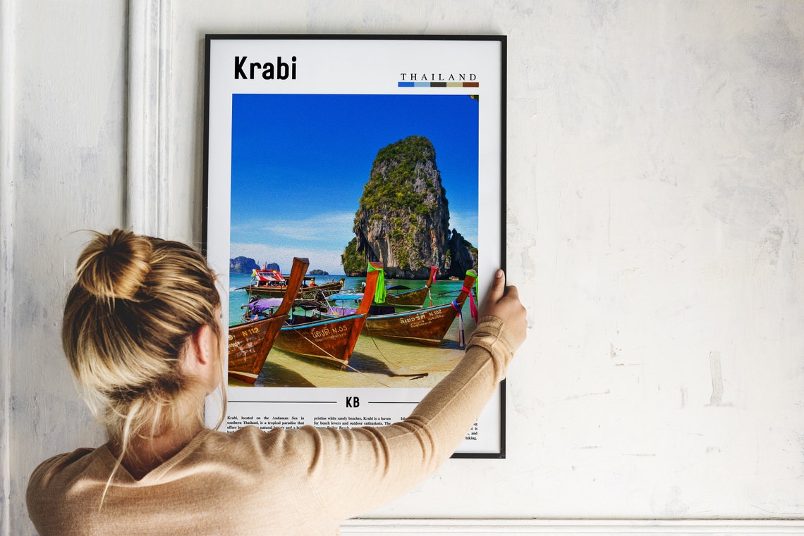 Krabi Poster Krabi Print Krabi Wall Art Asia Print Asia Poster Asia Photo Minimal Travel Poster - Image 5