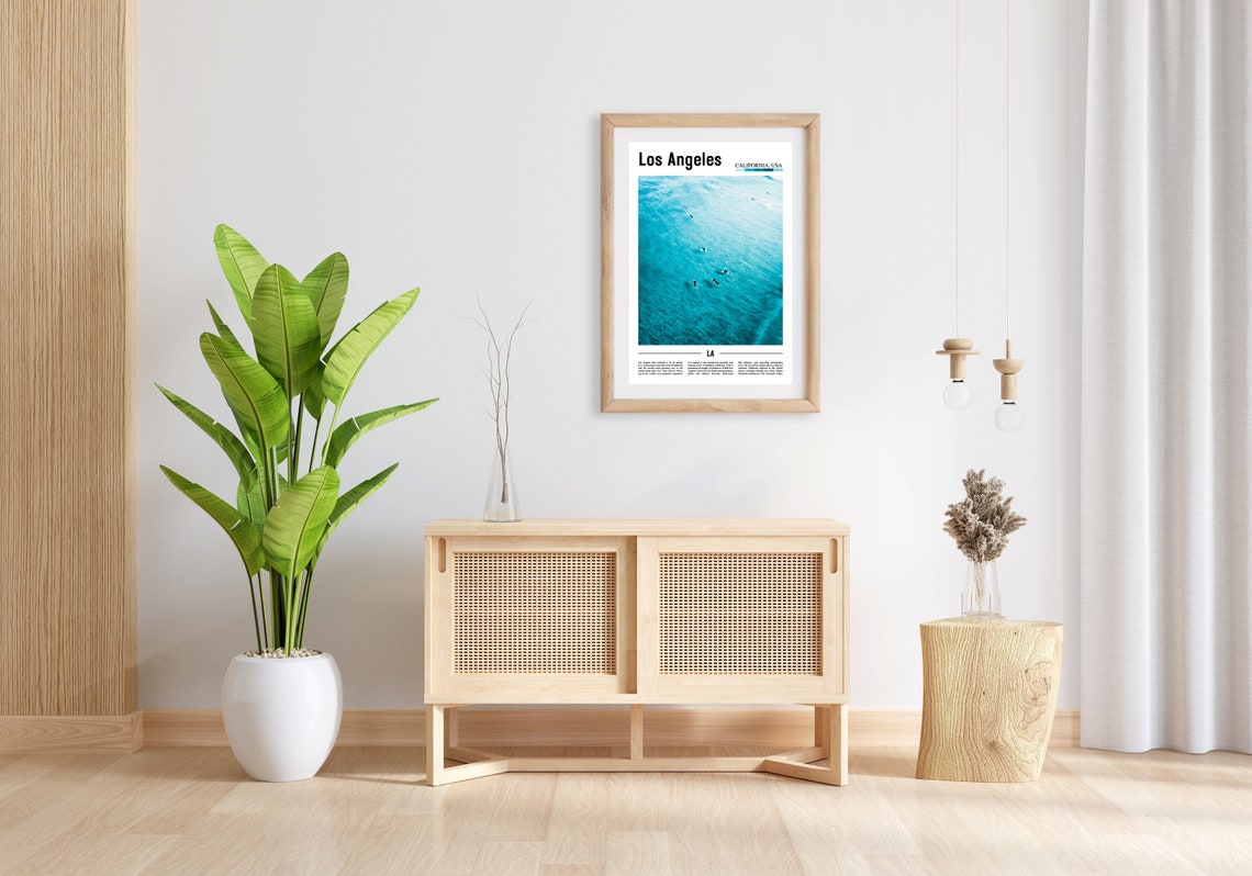 Los Angeles Print Los Angeles Poster Los Angeles Wall Art Minimal Travel Print Minimal City Poster Oil Painting Poster - Image 4