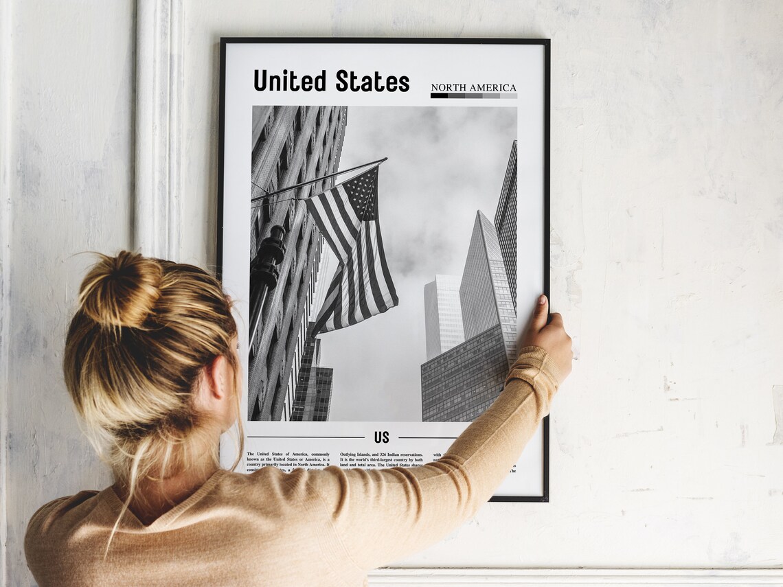 United States Of America Poster, Black And White - Image 5