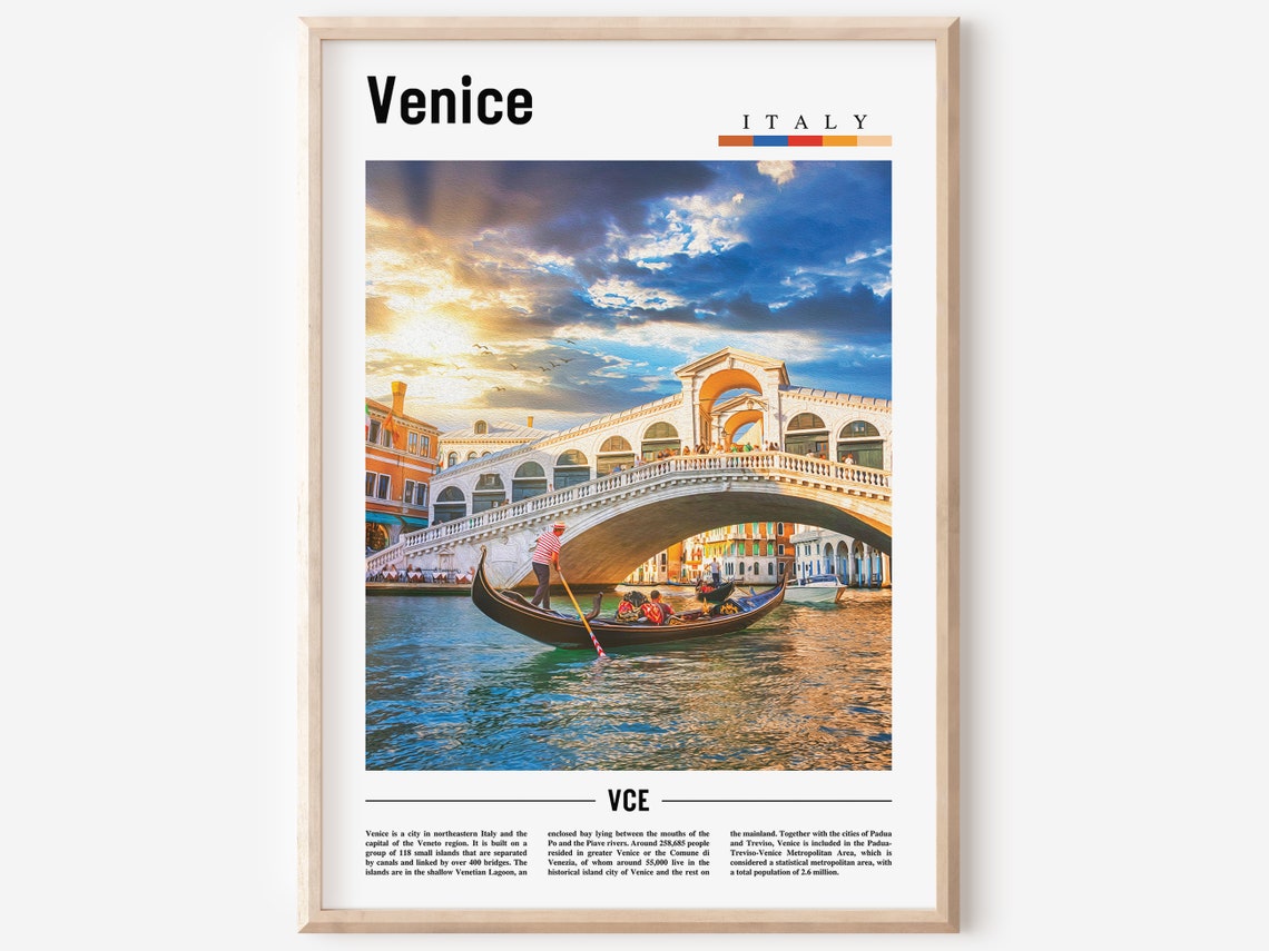 Venice Print Venice Poster Venice Wall Art Italy Photo Italy Poster Italy Print Italy Wall Art Minimal Travel Poster
