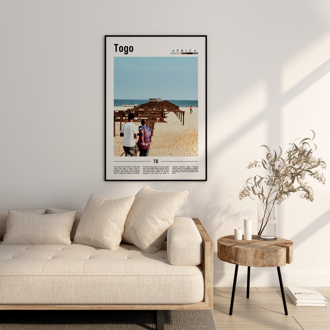 Togo Minimal Travel Poster, Oil Painting - Image 3