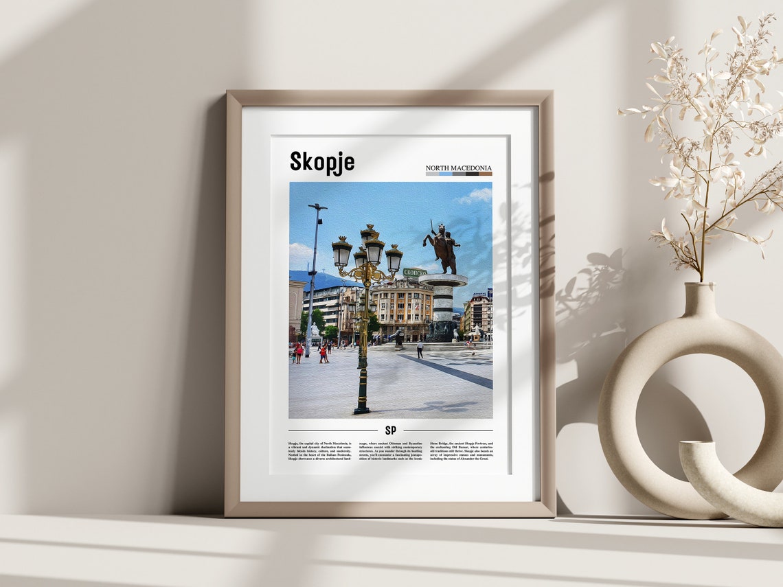 Skopje Poster Skopje Print Skopje Wall Art Europe Photo Europe Poster Europe Print Travel Poster - Image 2