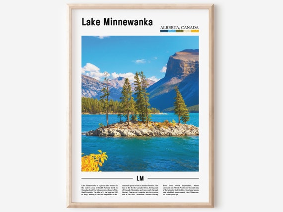 Lake Minnewanka Print Lake Minnewanka Poster Lake Minnewanka Wall Art Oil Painting Poster City Artwork Travel Artwork Travel Wall Art