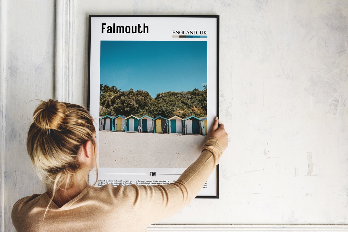 Falmouth Print Falmouth Poster Falmouth Wall Art Minimal Travel Print Minimal City Poster Travel Destination Print Oil Painting Poster - Image 4