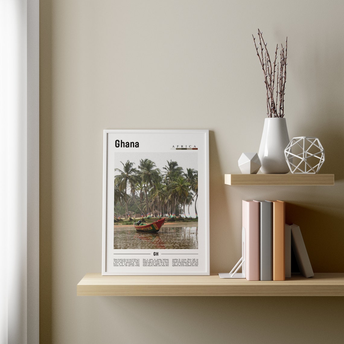 Ghana Poster Ghana Print Ghana Wall Art Minimal Travel Print Travel Destination Oil Painting Poster - Image 4