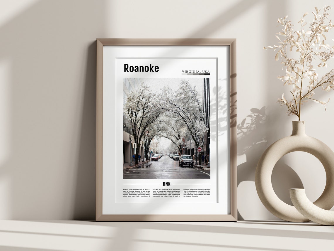 Roanoke Poster Roanoke Print Roanoke Wall Art United States Photo United States Poster United States Print - Image 2
