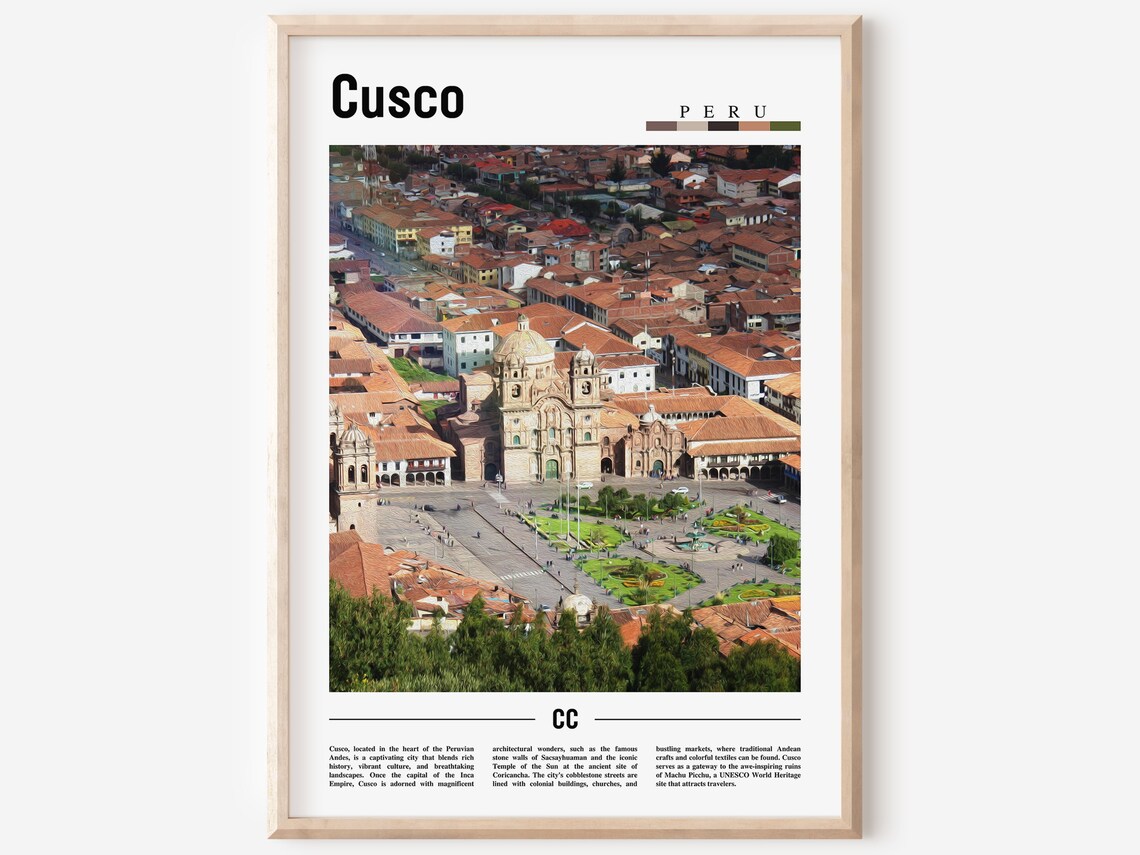 Cusco Travel Poster, South America Travel Print
