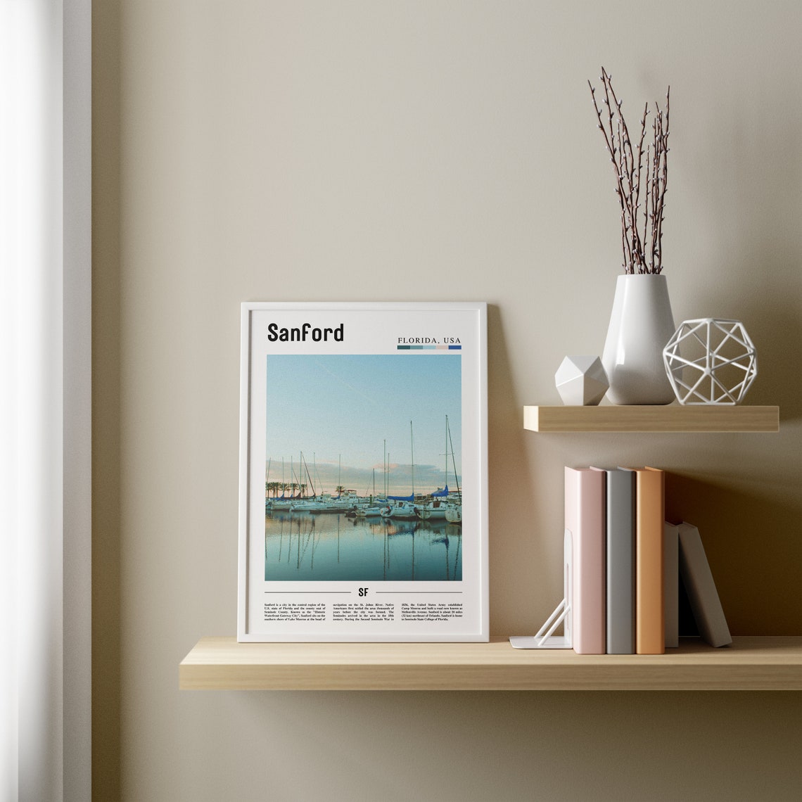 Sanford Print Sanford Poster Sanford Wall Art Oil Painting Poster Colorful City Print City Artwork Travel Artwork Travel Wall Art - Image 3