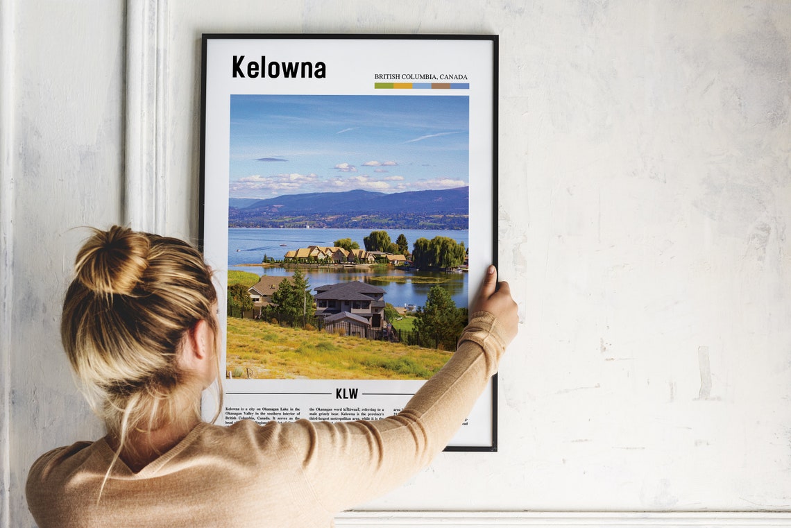 Kelowna Print Kelowna Poster Kelowna Wall Art Oil Painting Poster Colorful City Print City Artwork Travel Artwork Travel Wall Art - Image 4