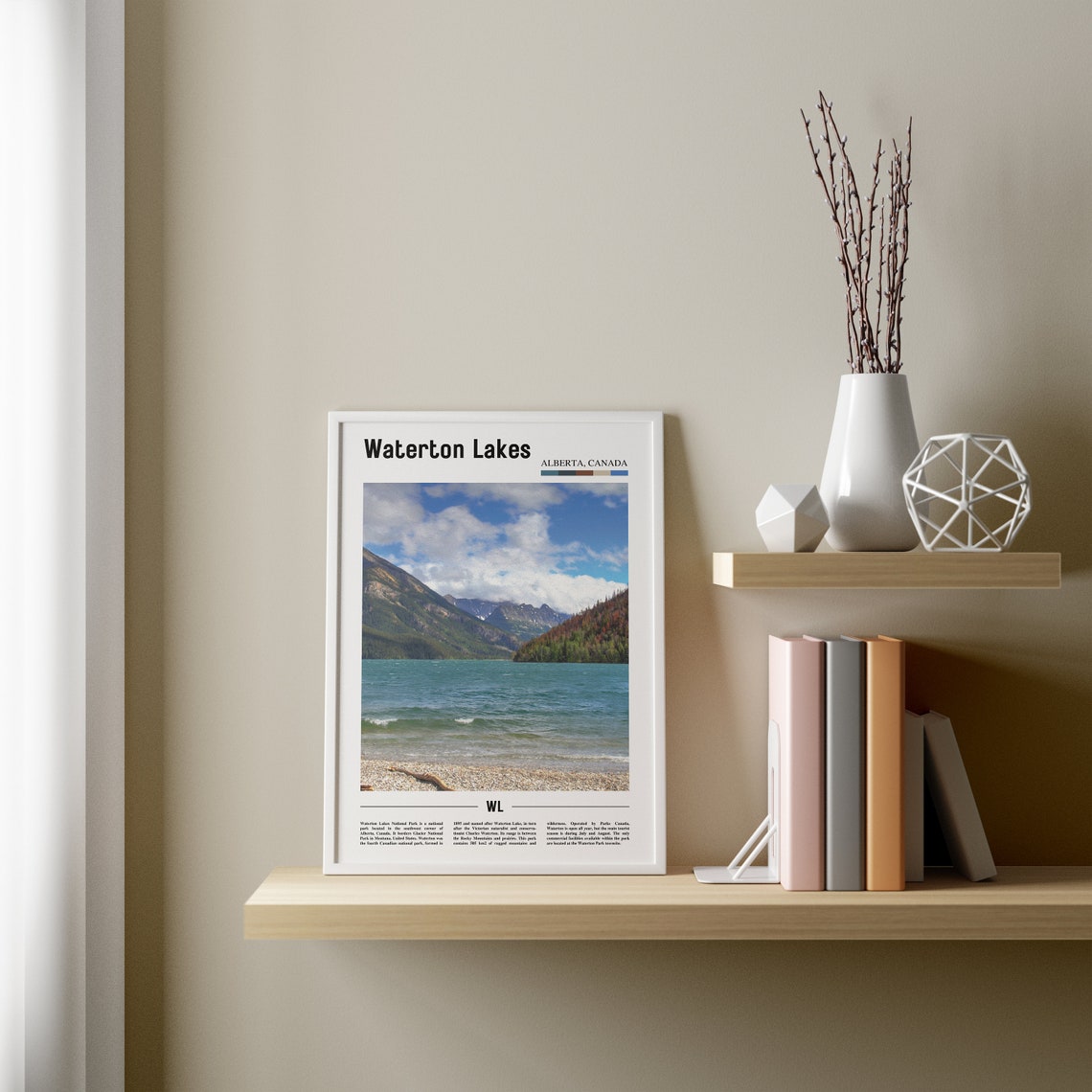 Waterton Lakes Print Waterton Lakes Poster Waterton Lakes Wall Art Oil Painting Poster City Artwork Travel Artwork Travel Wall Art - Image 3