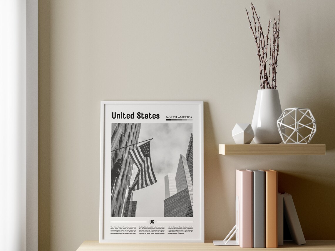 United States Of America Poster, Black And White - Image 3