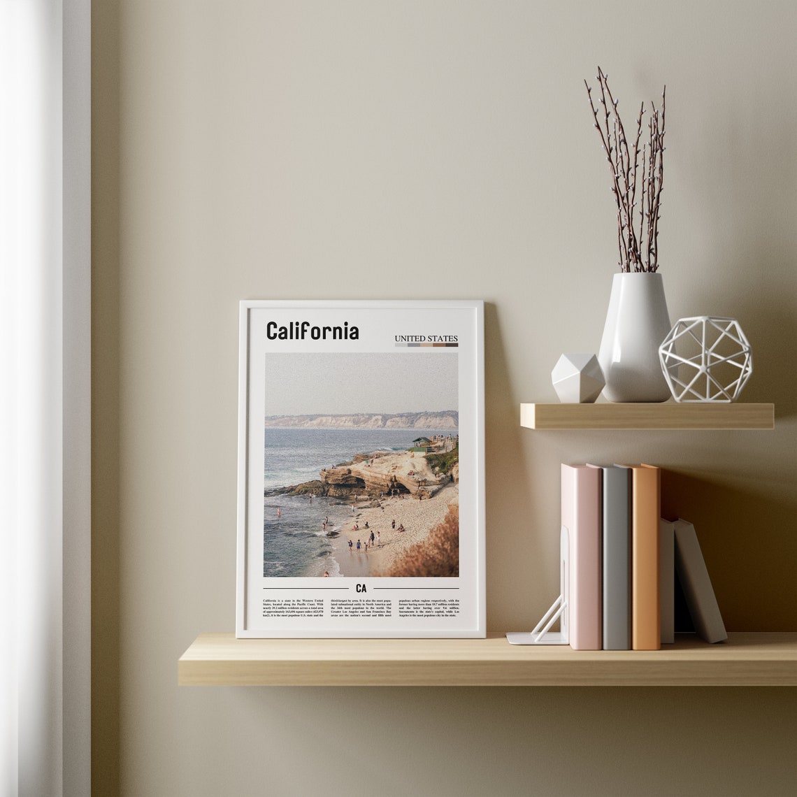 California Poster California Print California Wall Art Minimal Travel Print Minimal City Poster Travel Destination Oil Painting Poster - Image 2