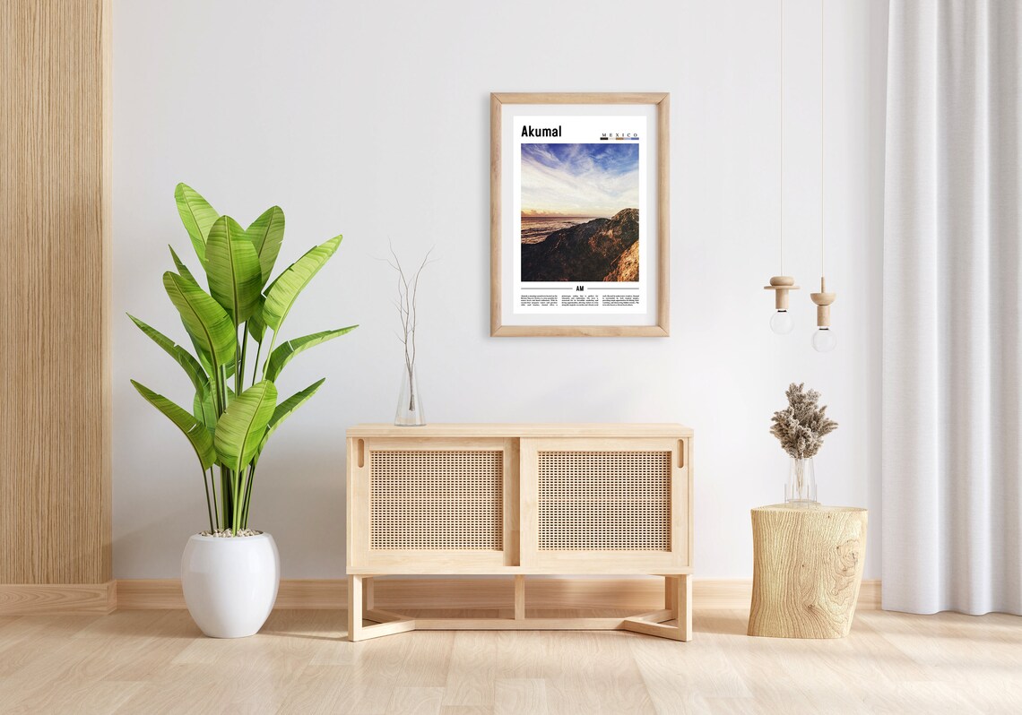 Akumal Minimal Travel Poster, Oil Painting - Image 5