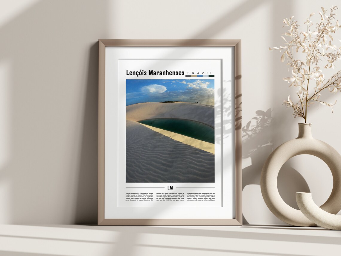 Lenis Maranhenses Minimal Travel Poster, Oil Painting - Image 3