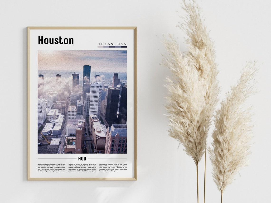 Houston Poster Houston Print Houston Wall Art United States Photo United States Poster United States Print - Image 4